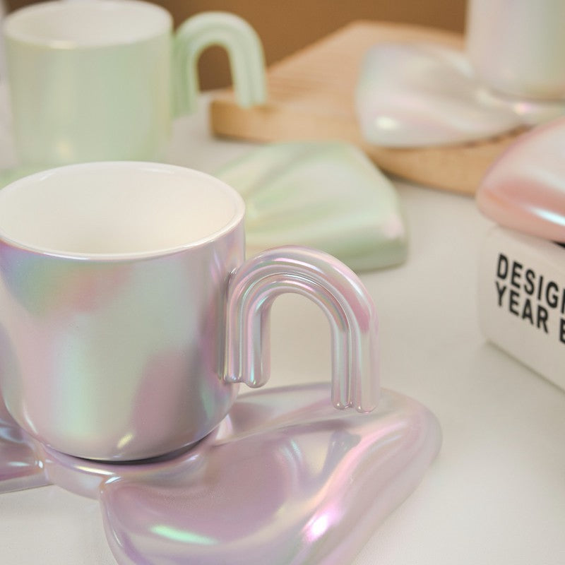 Iridescent Bow Luxe Coffee Cup Set