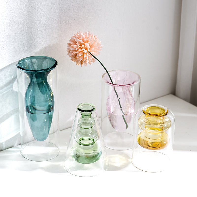 Double Walled Glass Vase