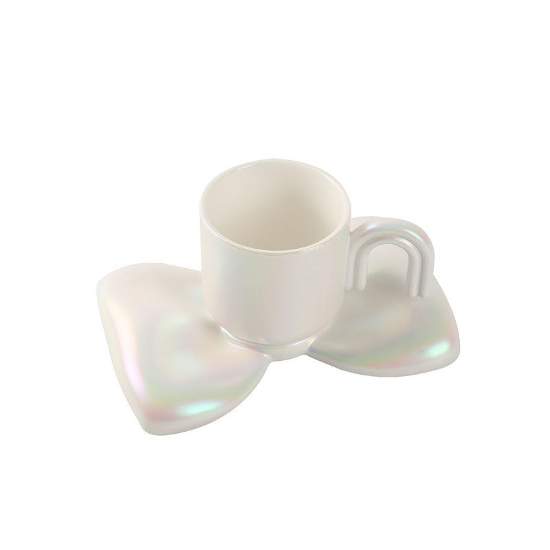 Iridescent Bow Luxe Coffee Cup Set